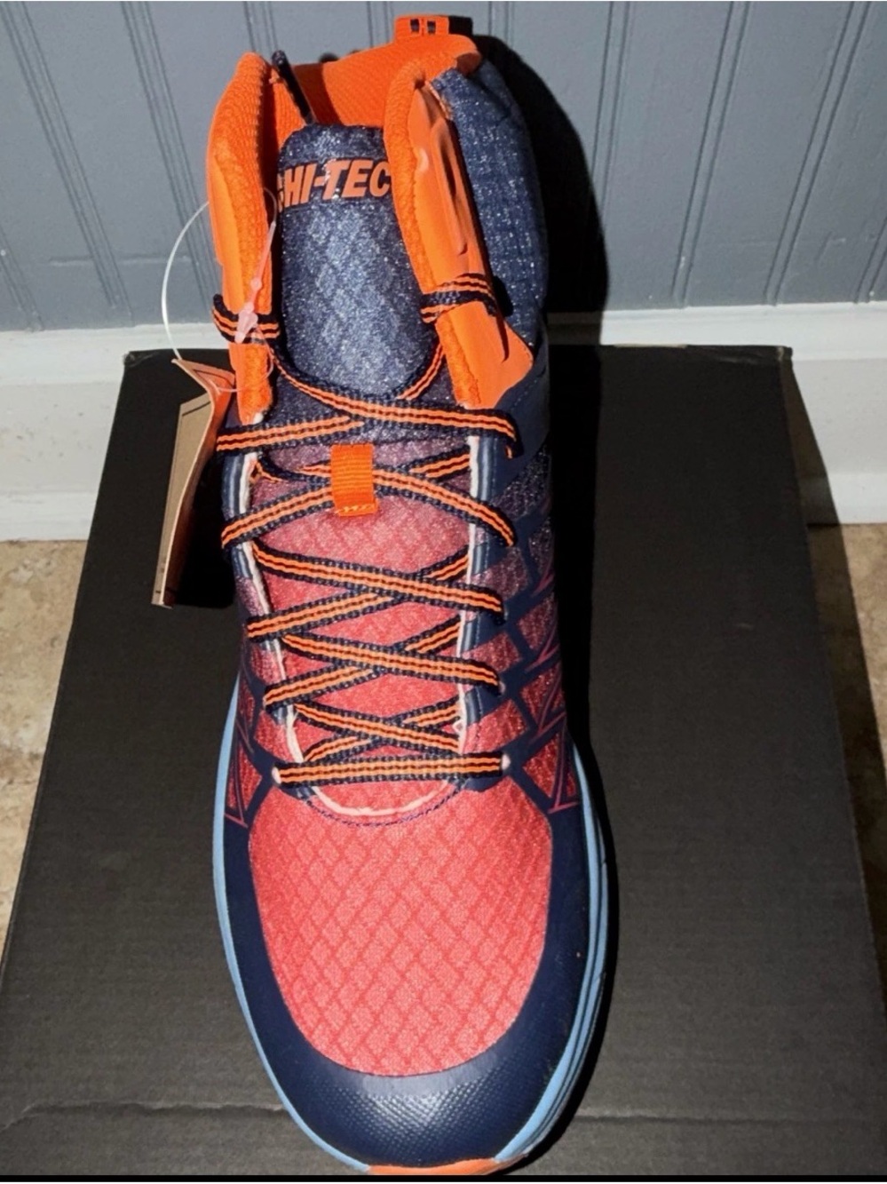 Hi-Tec Demolisher Mid Boot in Black Iris with Red and Marigold Accents